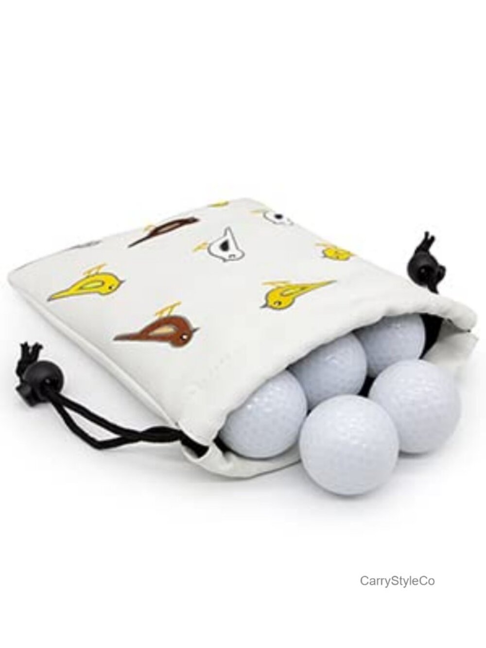PU Leather Golf Valuables Pouch Drawstring Closure